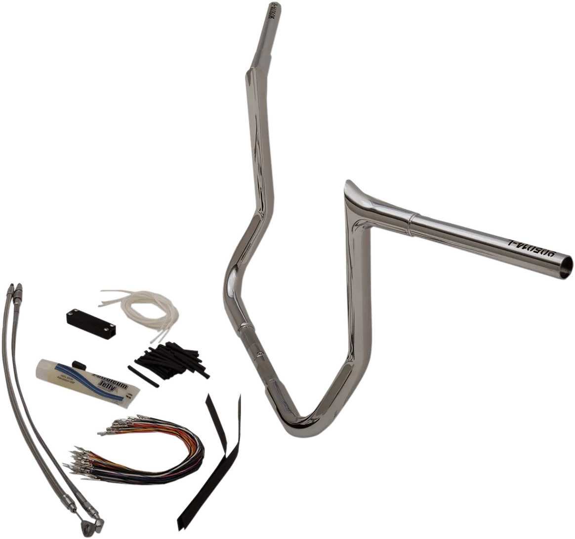 Fat Baggers, Inc. 909114 1-1/4in. EZ Install Handlebar Kit with Pointed Top Handlebars - Chrome