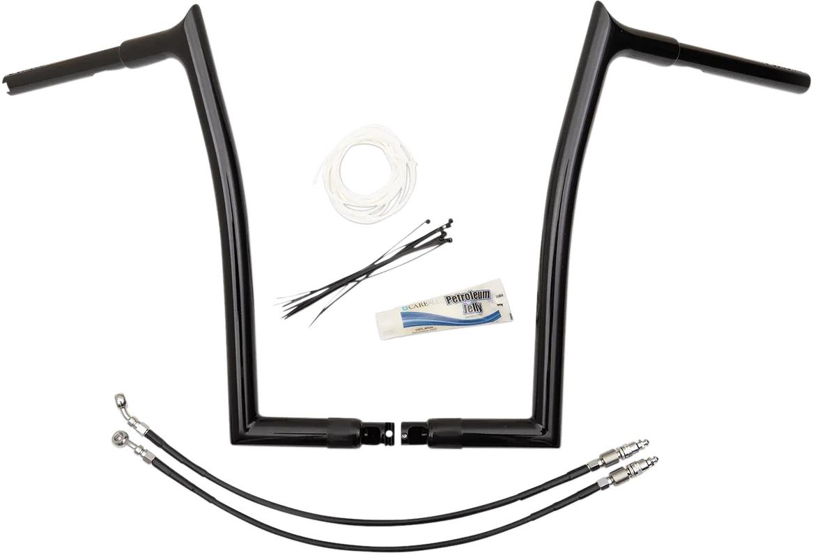Fat Baggers, Inc. 909316-B 1-1/4in. EZ Install Handlebar Kit with Pointed Top Handlebars - Gloss Black