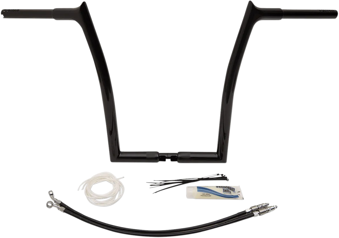Fat Baggers, Inc. 909316-B 1-1/4in. EZ Install Handlebar Kit with Pointed Top Handlebars - Gloss Black