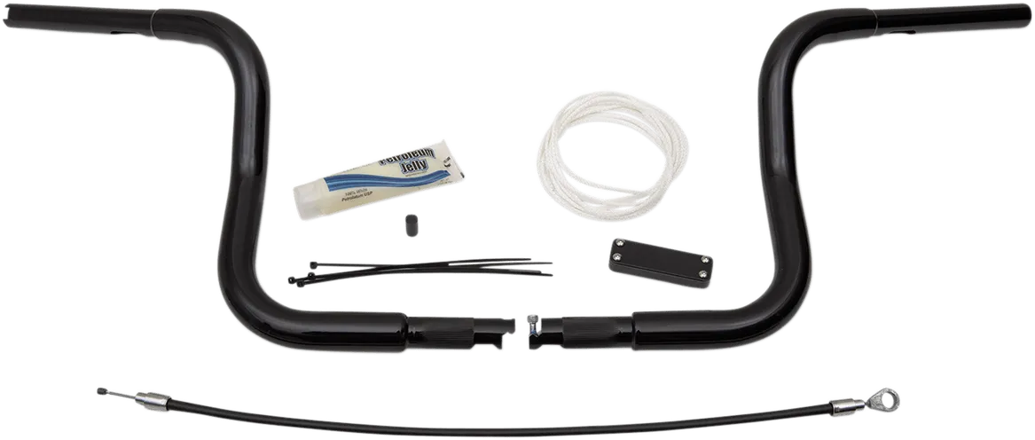 Fat Baggers, Inc. 909410-B 1-1/4in. EZ Install Handlebar Kit with Round Top Handlebars - Gloss Black