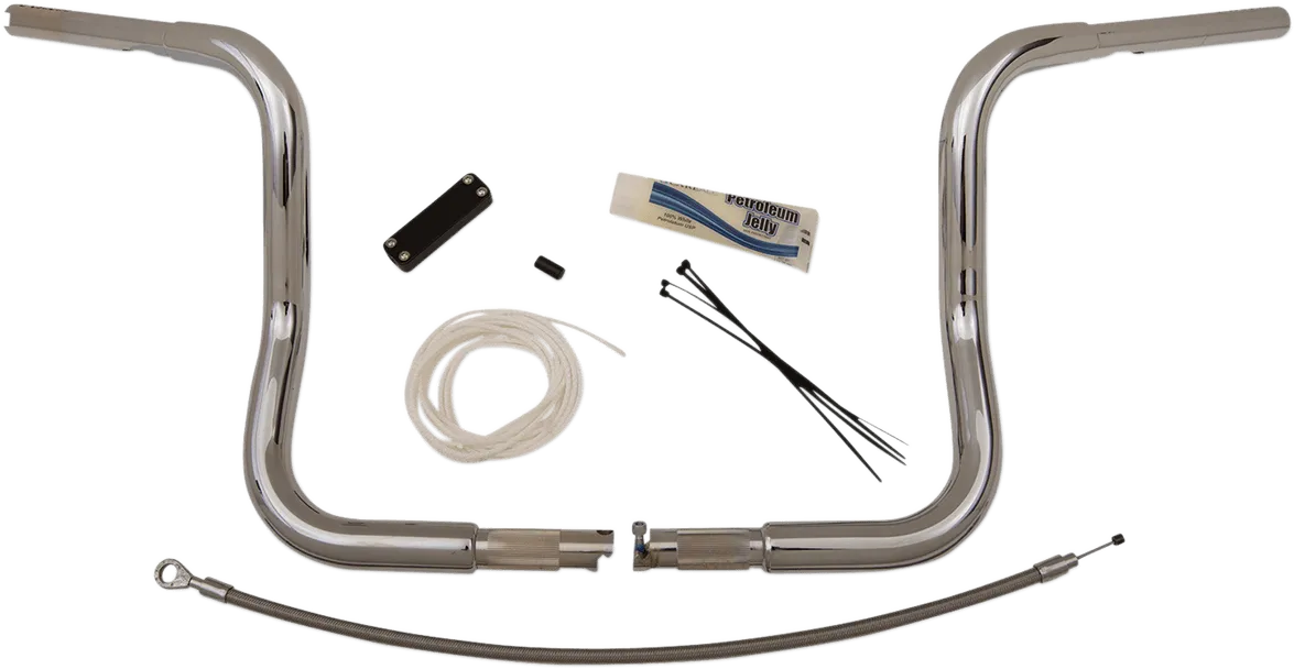 Fat Baggers, Inc. 909412 1-1/4in. EZ Install Handlebar Kit with Round Top Handlebars - Chrome