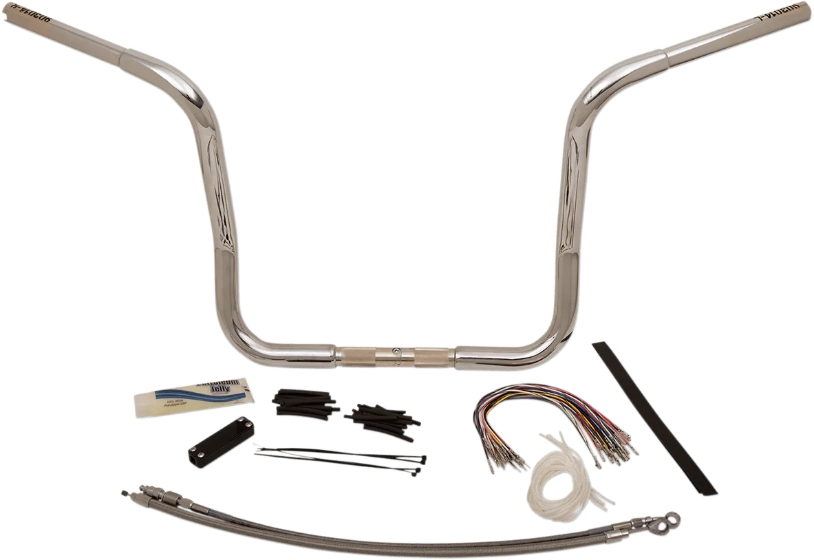 Fat Baggers, Inc. 909414 1-1/4in. EZ Install Handlebar Kit with Round Top Handlebars - Chrome