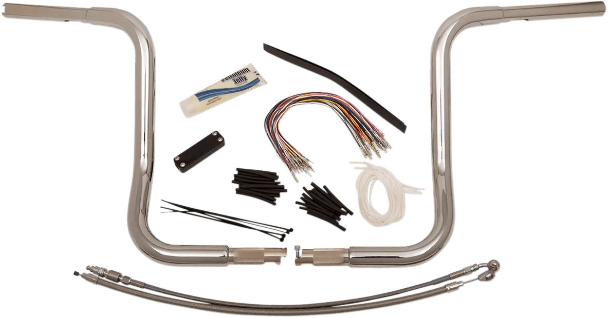 Fat Baggers, Inc. 909414 1-1/4in. EZ Install Handlebar Kit with Round Top Handlebars - Chrome