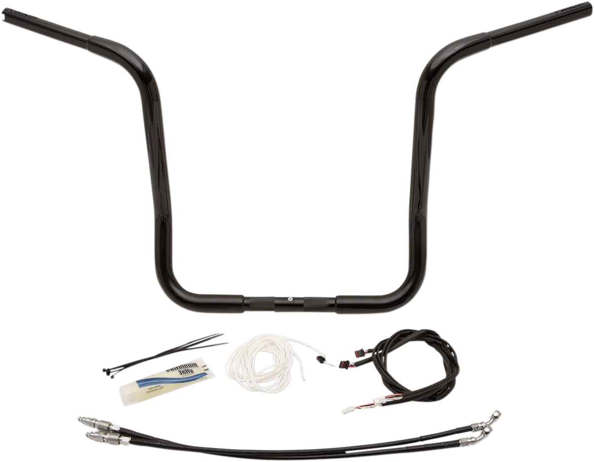 Fat Baggers, Inc. 909516-B 1-1/4in. EZ Install Handlebar Kit with Round Top Handlebars - Gloss Black