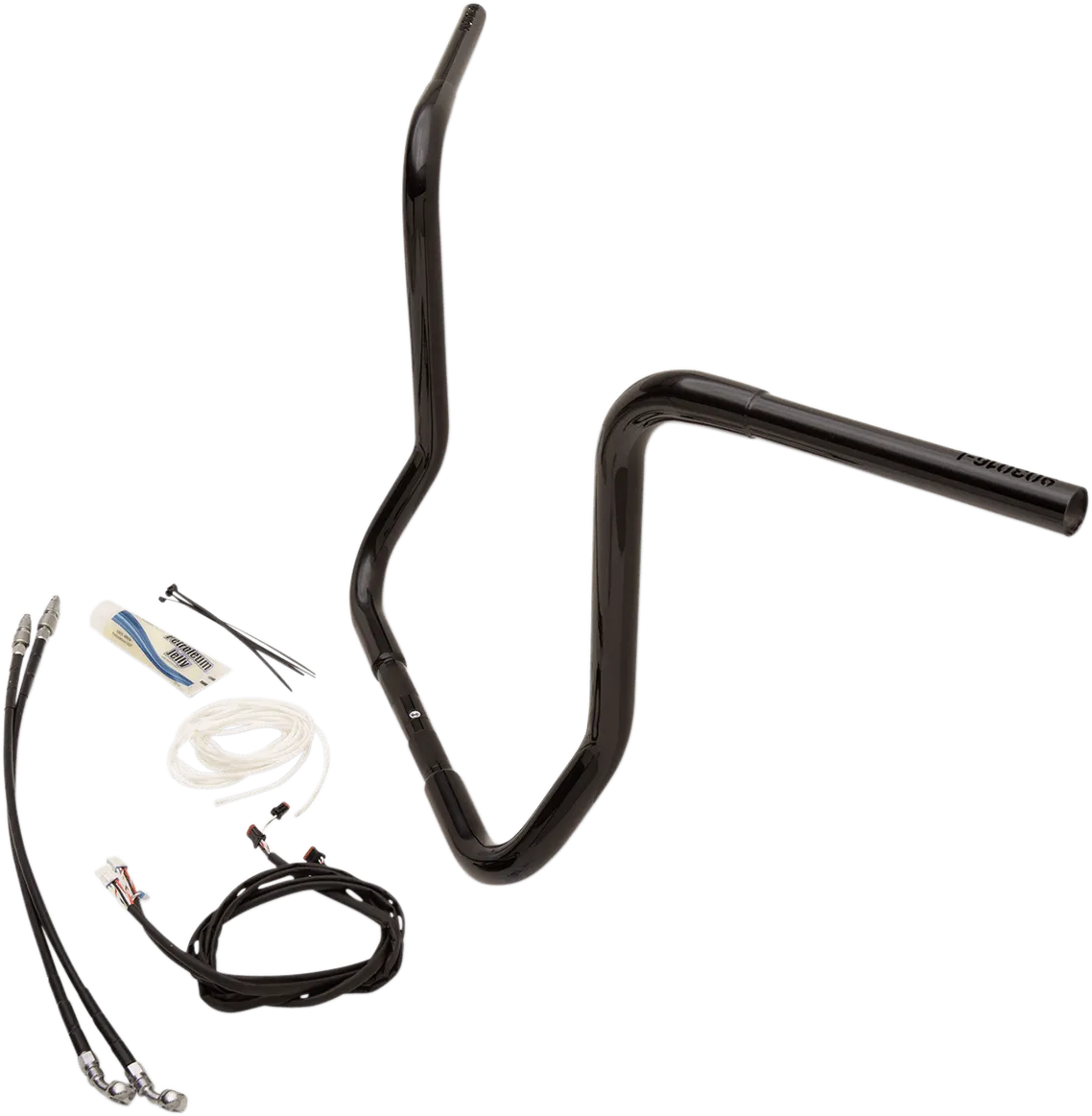 Fat Baggers, Inc. 909516-B 1-1/4in. EZ Install Handlebar Kit with Round Top Handlebars - Gloss Black