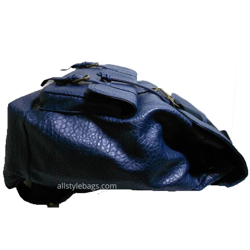 Faux Leather school backpack Bag Black slim unisex I Pad Laptop Form Pockets