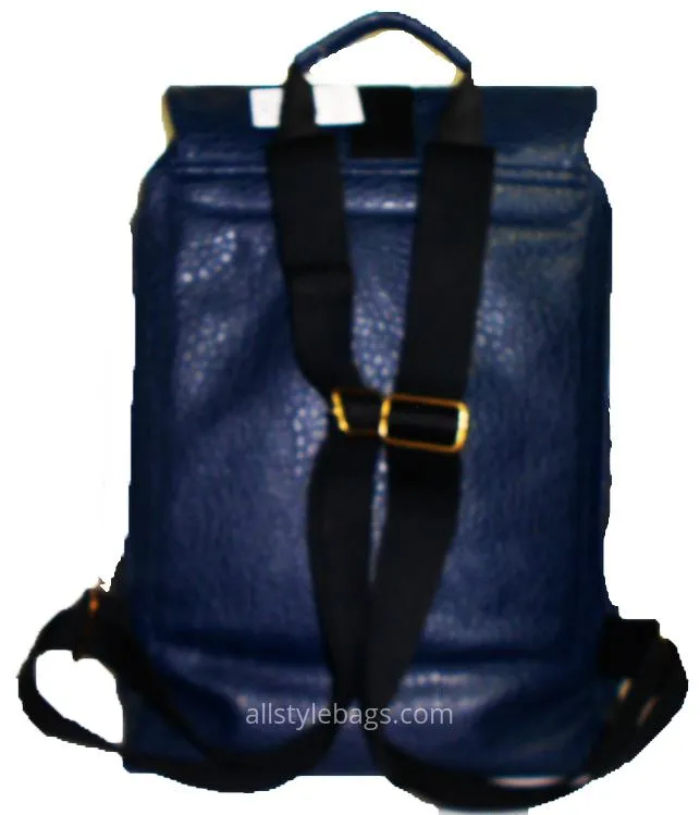 Faux Leather school backpack Bag Black slim unisex I Pad Laptop Form Pockets