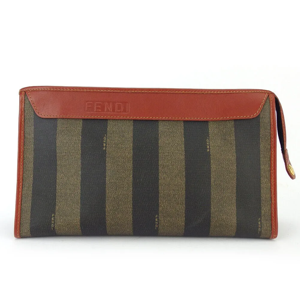 FENDI VINTAGE PEGUIN STRIPED WALLET POUCH
