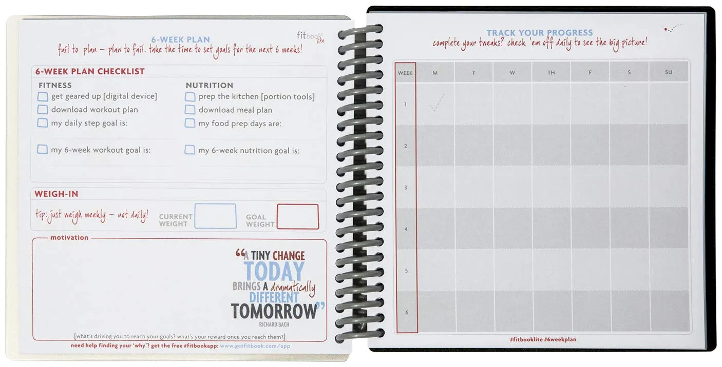 Fitbook LITE 6-Week Weight-Loss and fitness journal