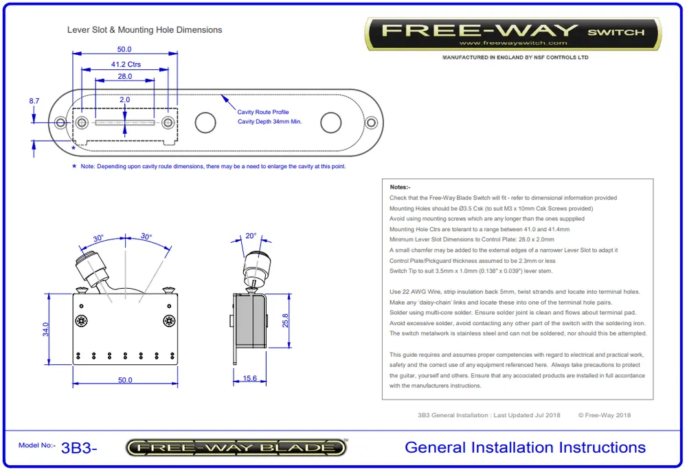 Free-Way 6 Way Blade Switch 3B3-01