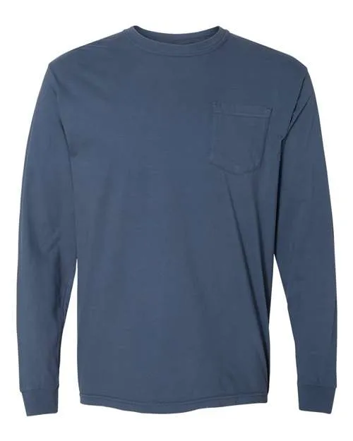 Garment-Dyed Heavyweight Long Sleeve Pocket T-Shirt