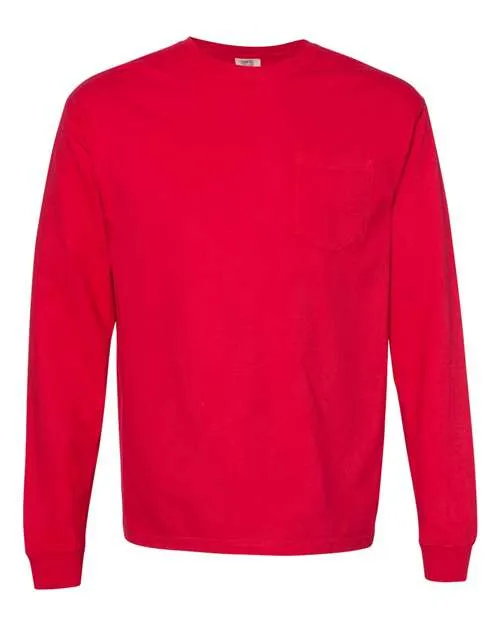 Garment-Dyed Heavyweight Long Sleeve Pocket T-Shirt