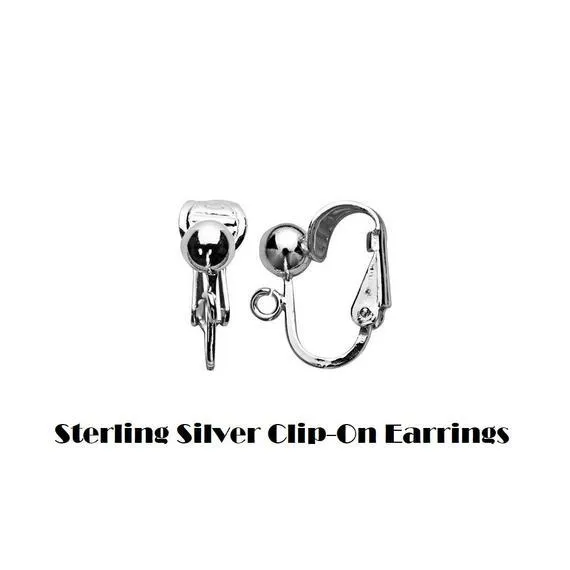 Genuine Murano Glass Navy Blue Sterling Silver Earrings, Clip ons