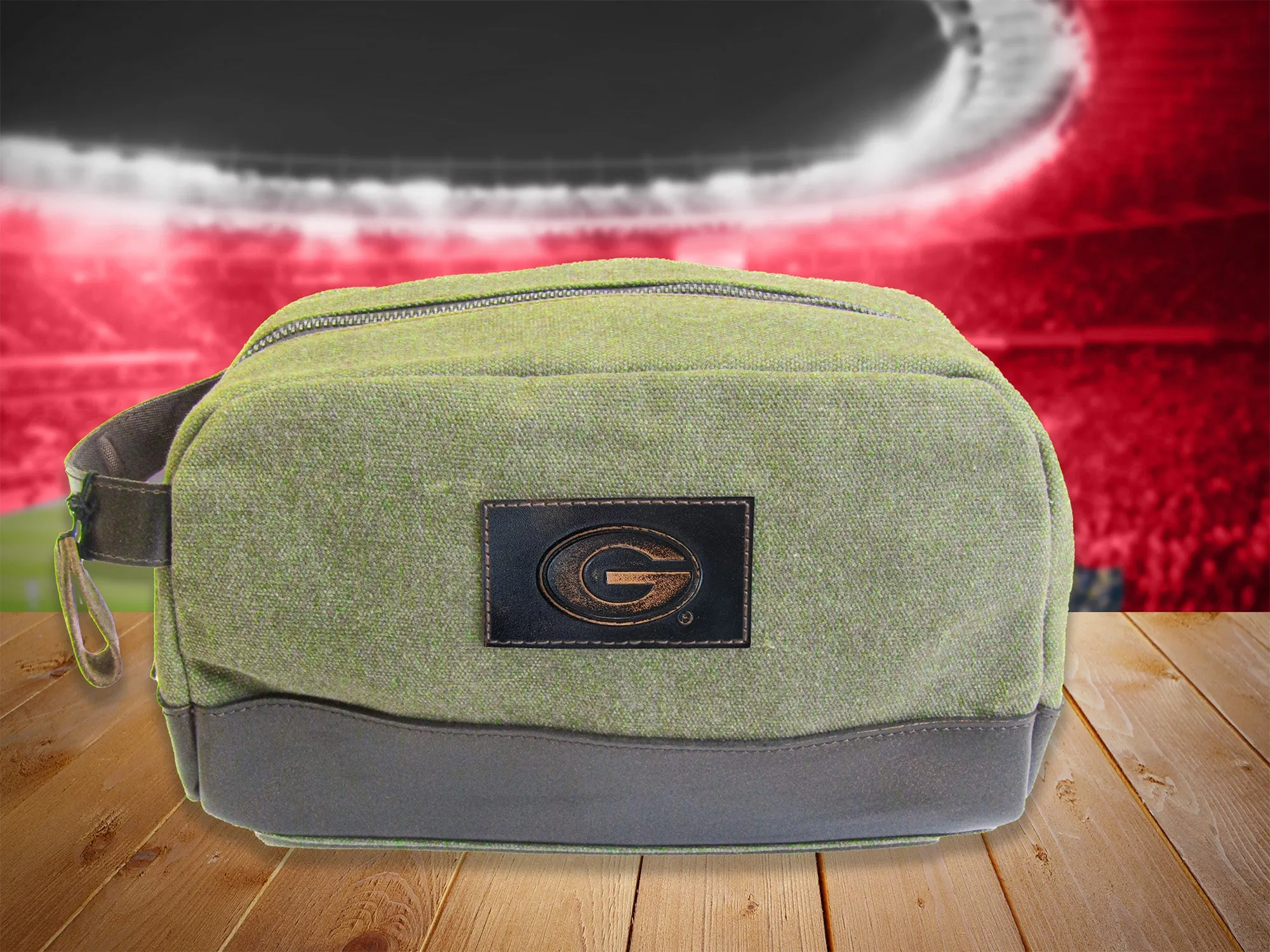 Georgia Bulldogs Waxed Canvas Toiletry Dopp Bag