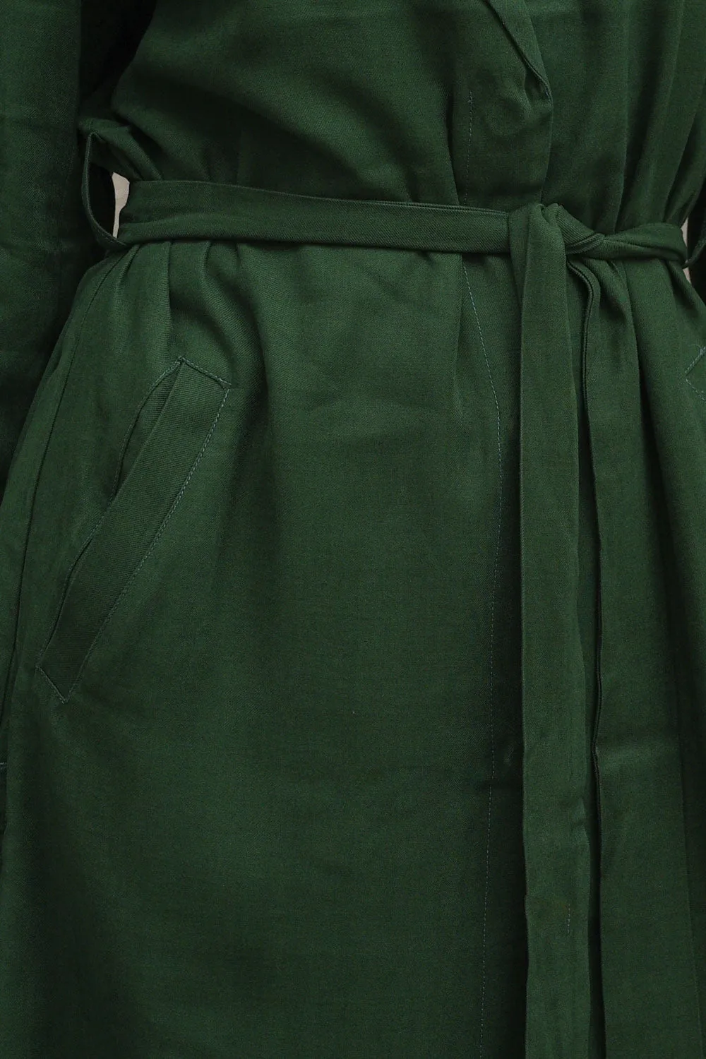 Giacca Here Peached Twill Coat - Dark Forest