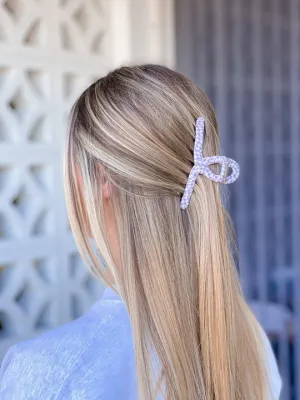 Gingham Claw Hair Clip - Purple