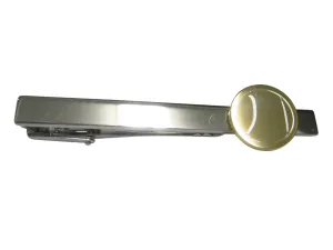 Gold Toned Etched Round Tennis Ball Tie Clip