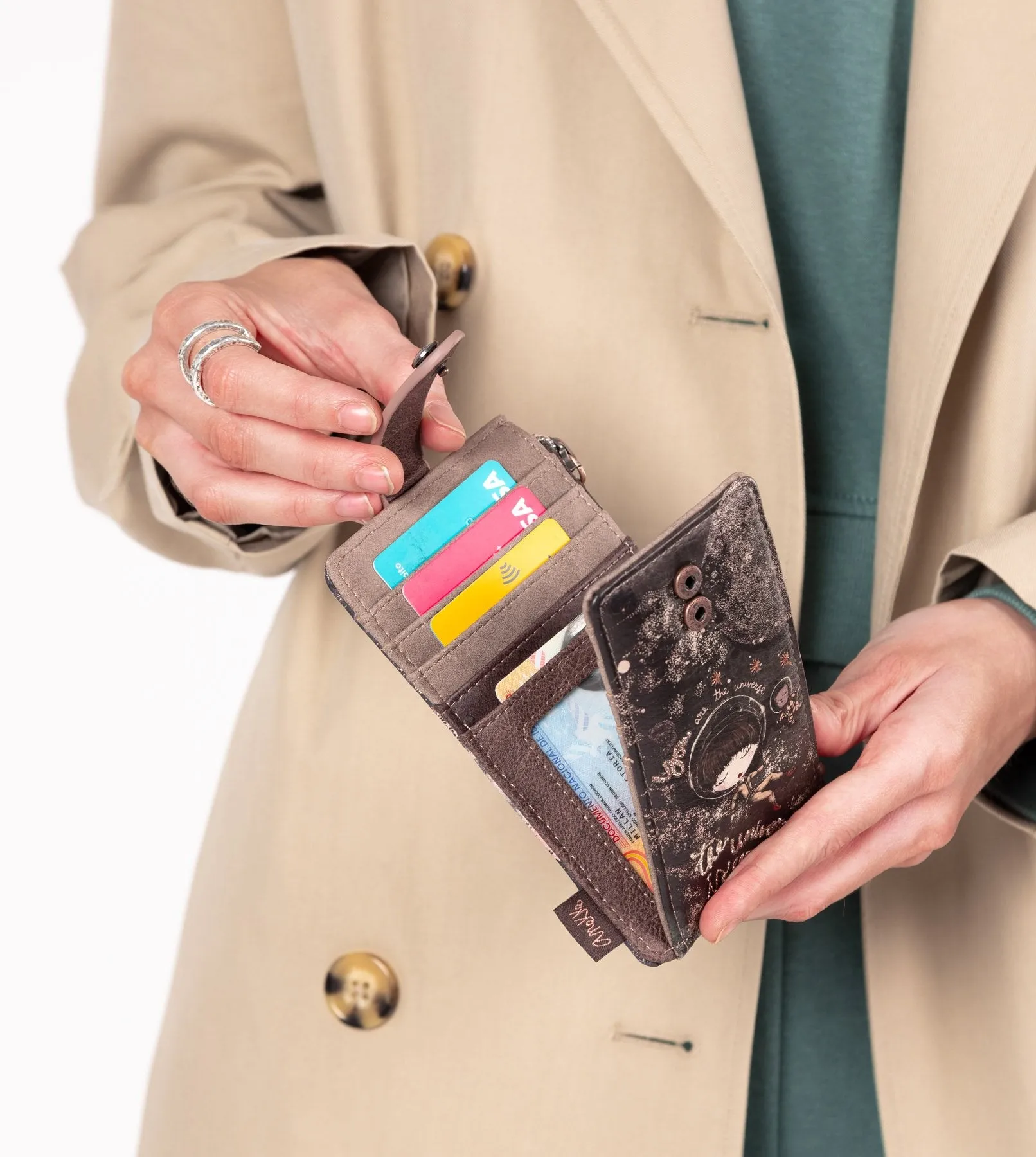 Gorgeous universe wallet with a printed design