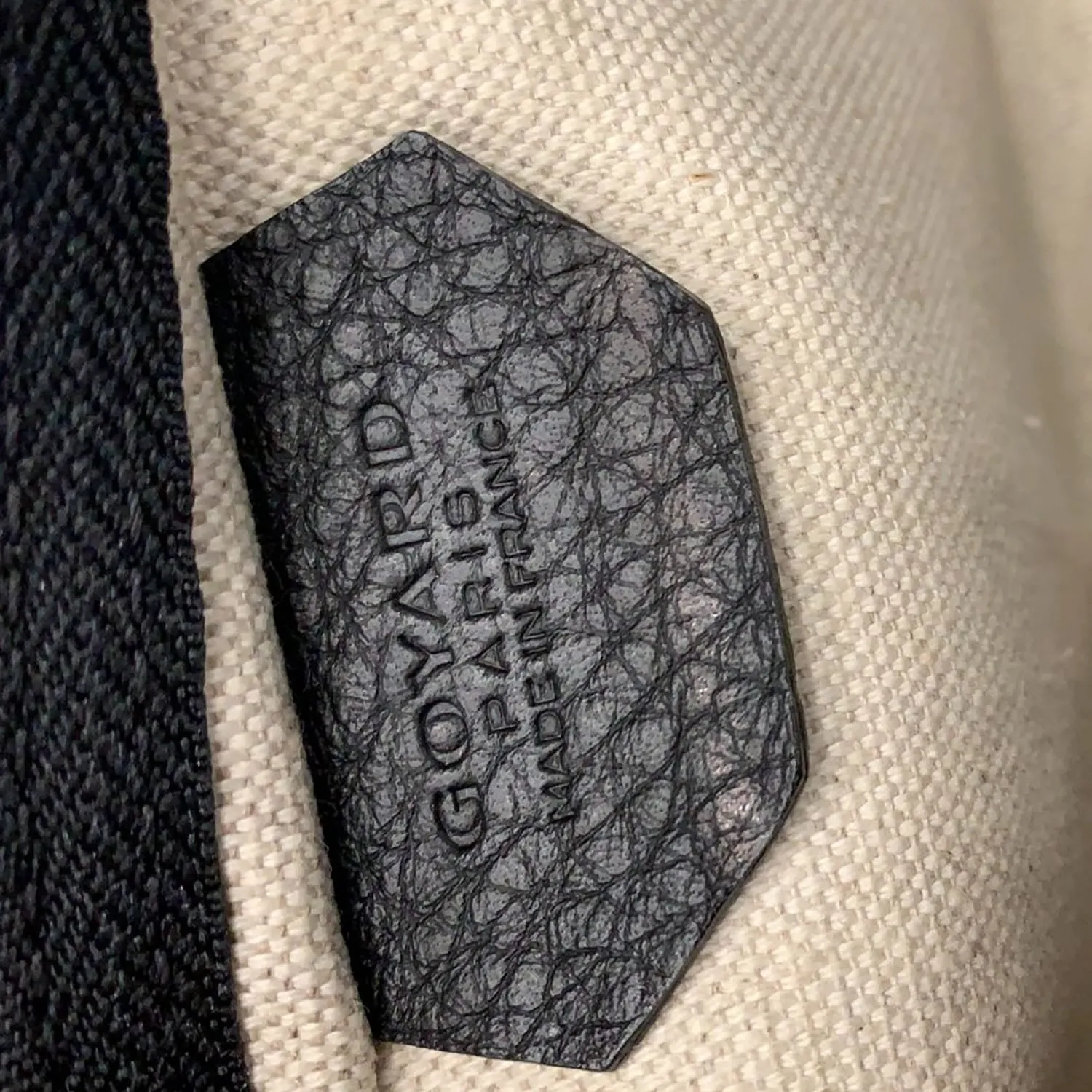 GOYARD Grenadine Chevron Printed Canvas and Leather Hobo Shoulder Bag Black