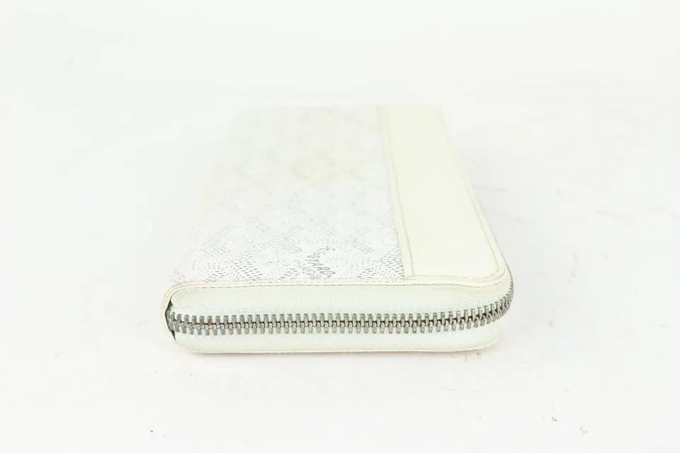 Goyard White Chevron Matignon GM Zip Around Wallet 1020gy39