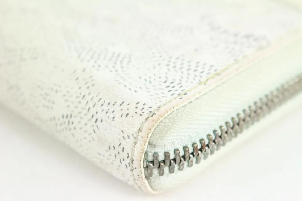 Goyard White Chevron Matignon GM Zip Around Wallet 1020gy39