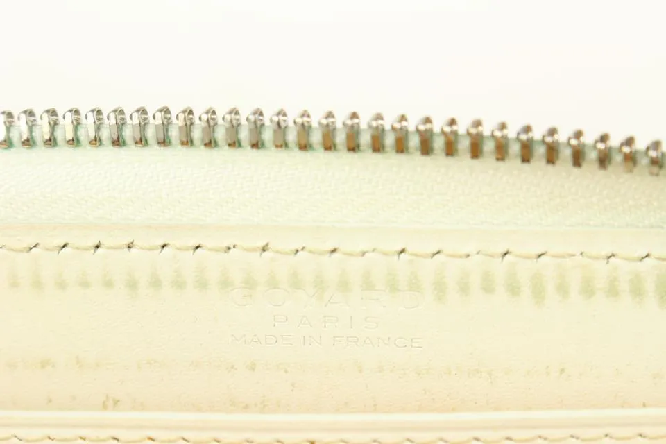 Goyard White Chevron Matignon GM Zip Around Wallet 1020gy39