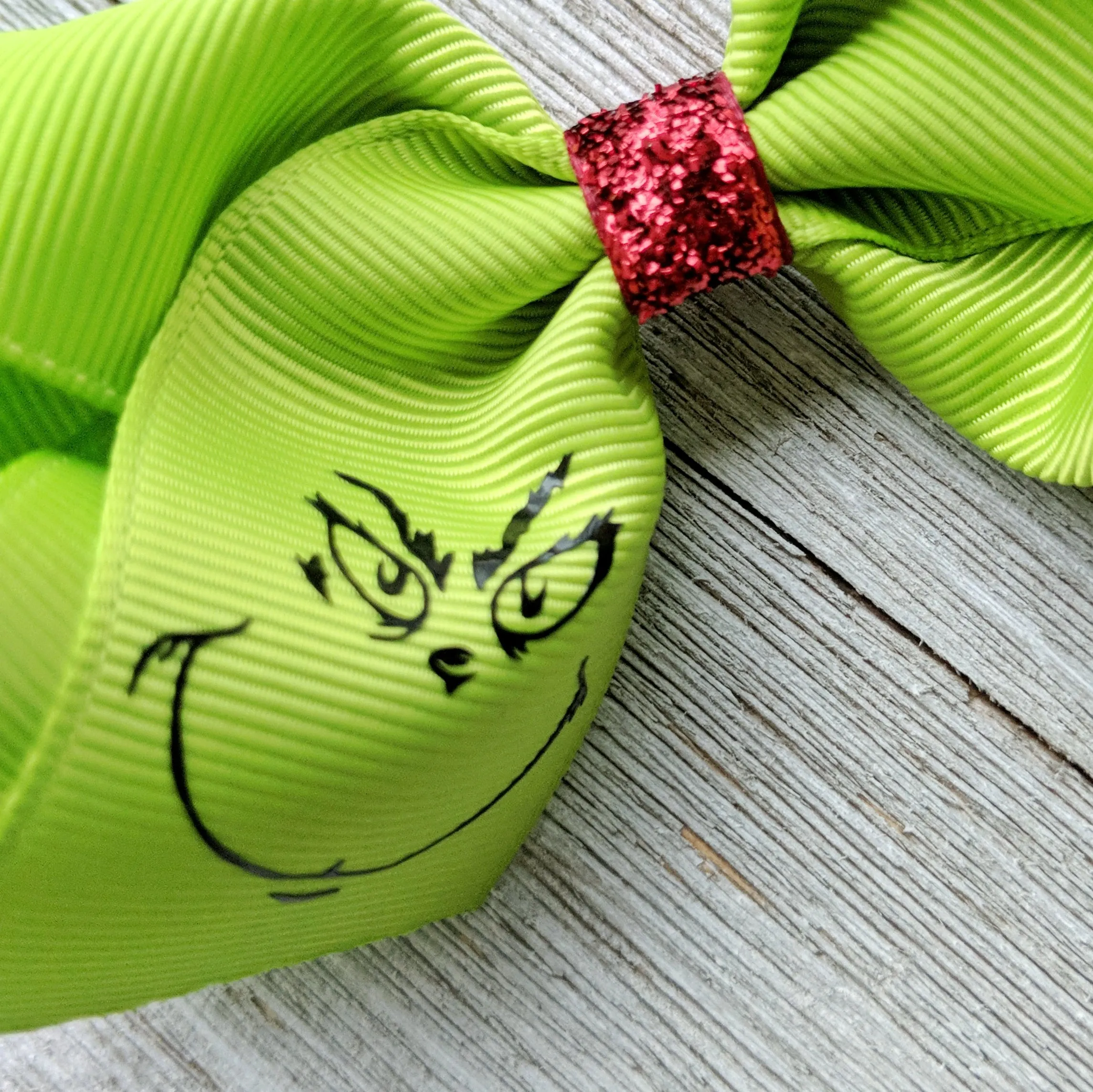Grinch 4" Ribbon Hair Bow