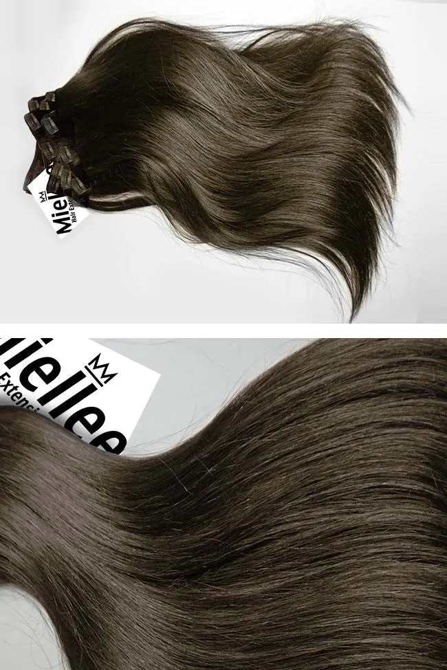 Grizzly Brown 8 Piece Clip Ins - Straight Hair