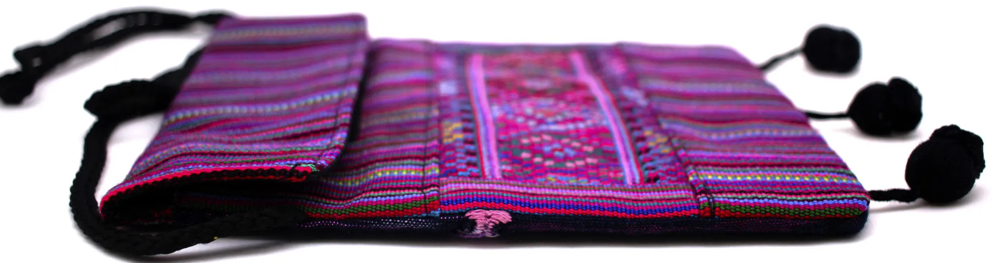 GUATEMALA SHOULDER BAG PASSPORT PURSE  HAND CRAFTED w/ TASSLES GPB004