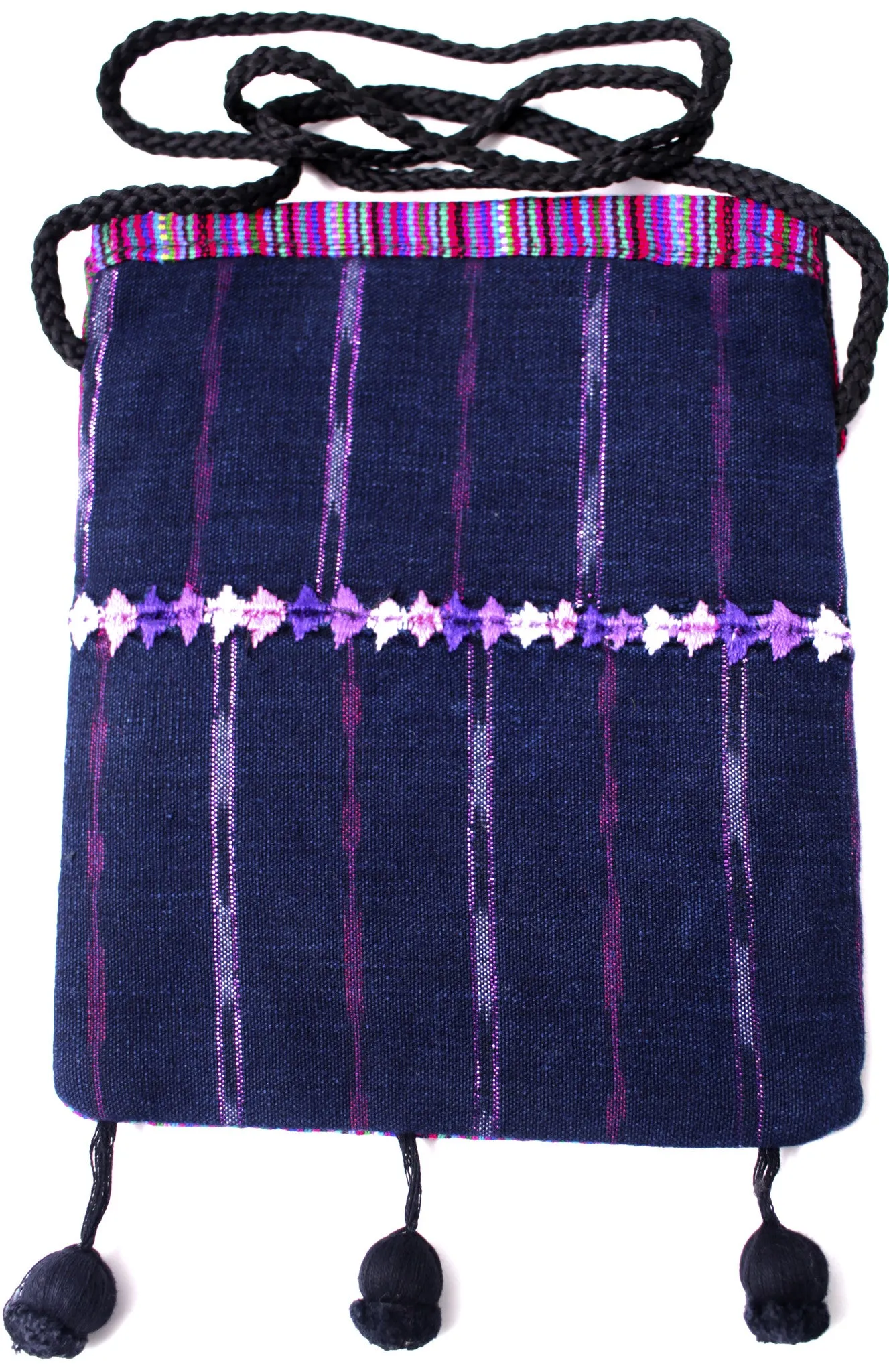 GUATEMALA SHOULDER BAG PASSPORT PURSE  HAND CRAFTED w/ TASSLES GPB004