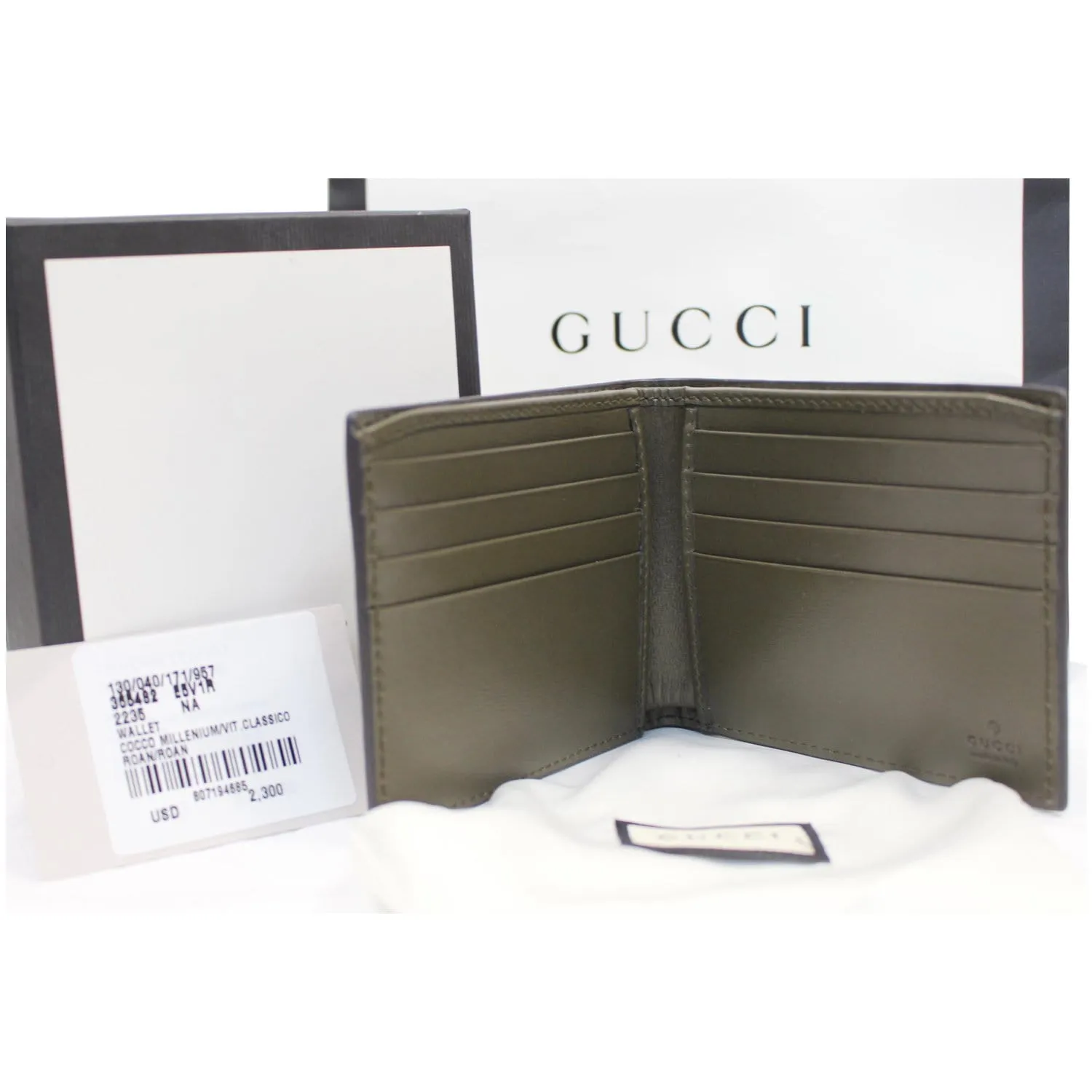 GUCCI Bi-Fold Crocodile Leather Wallet Black 365482 - 25% OFF