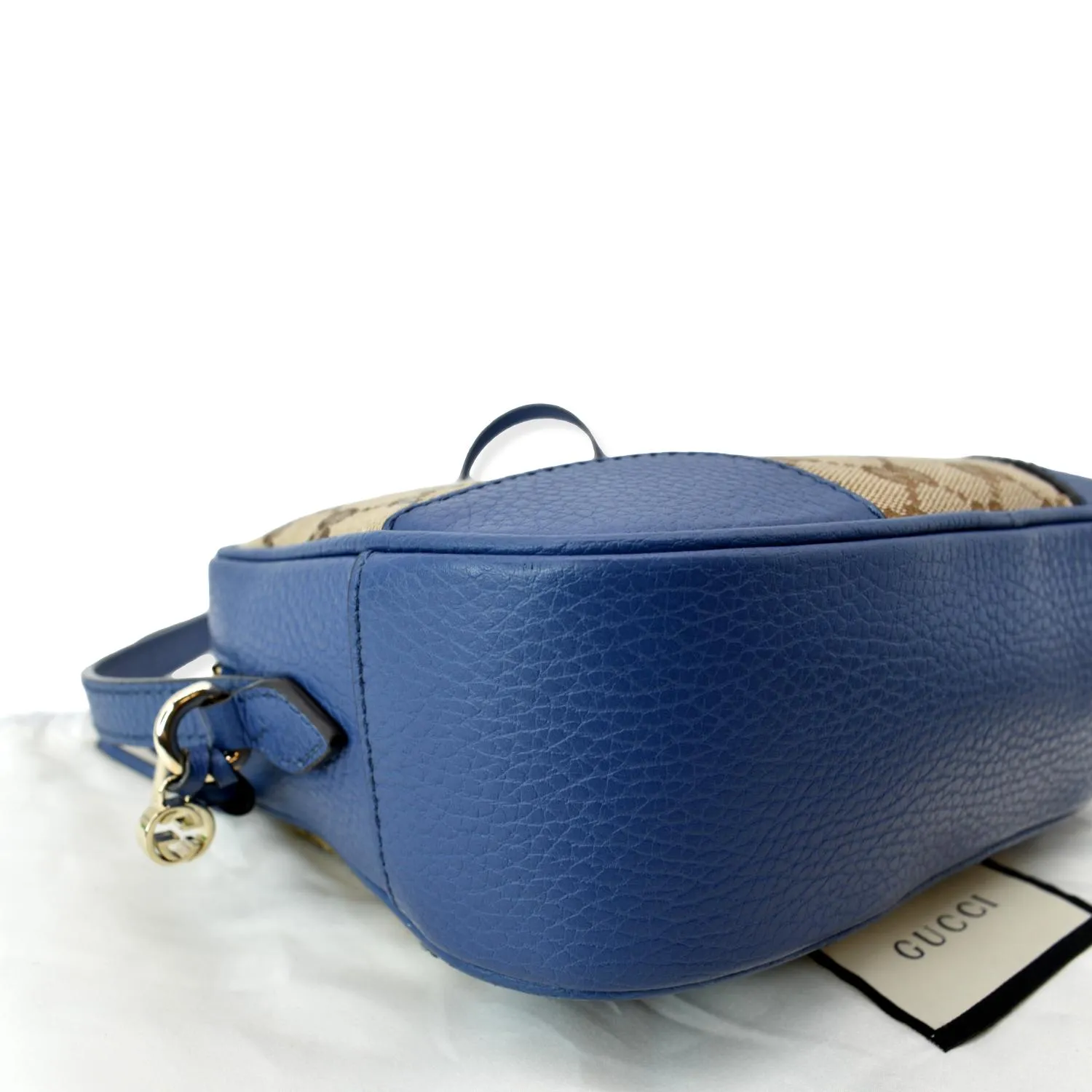 GUCCI Bree GG Canvas Leather Crossbody Bag Beige 449413