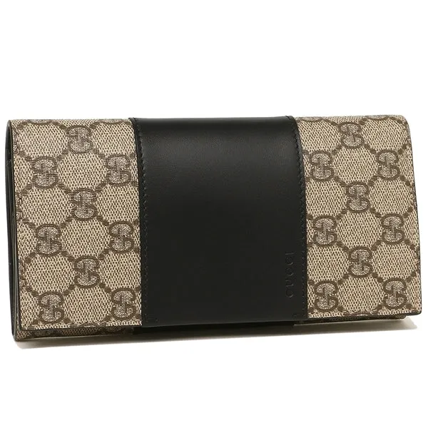 Gucci Continental Flap Wallet in Canvas with Leather Trim