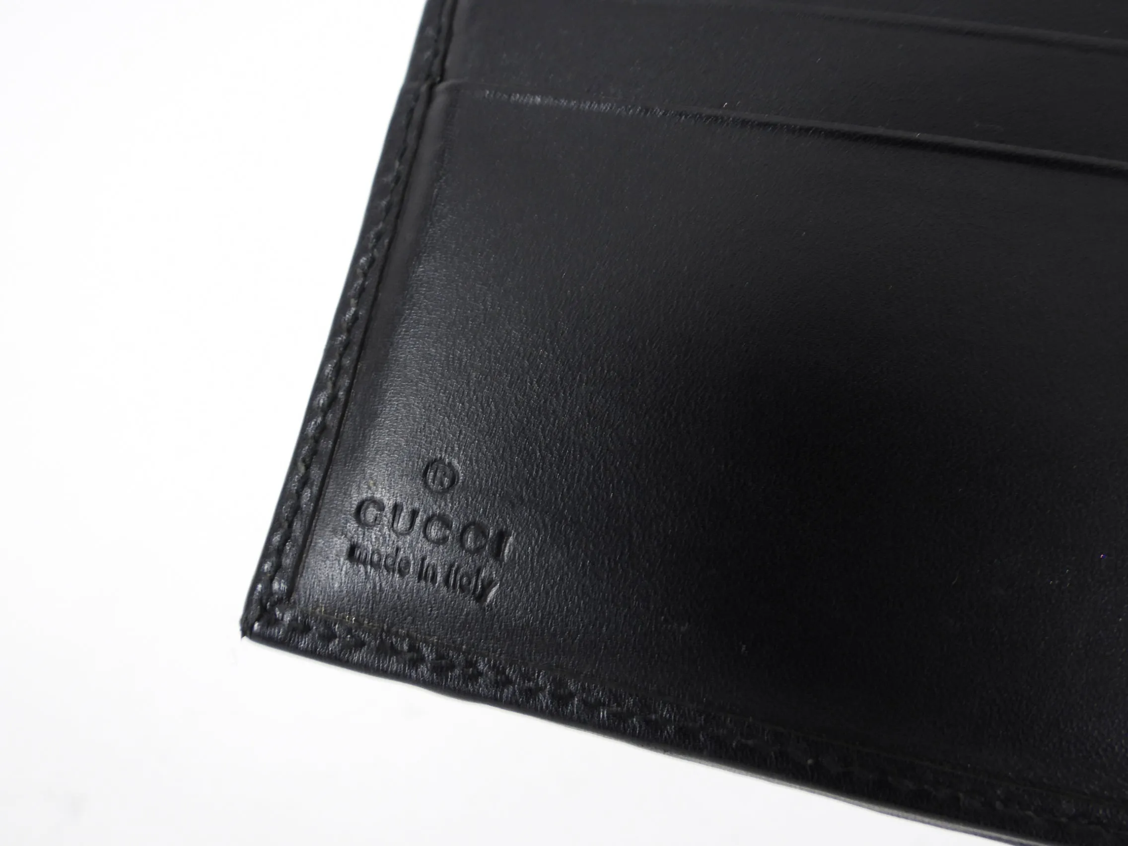 Gucci Denim Bifold Wallet with Web Stripe Detail