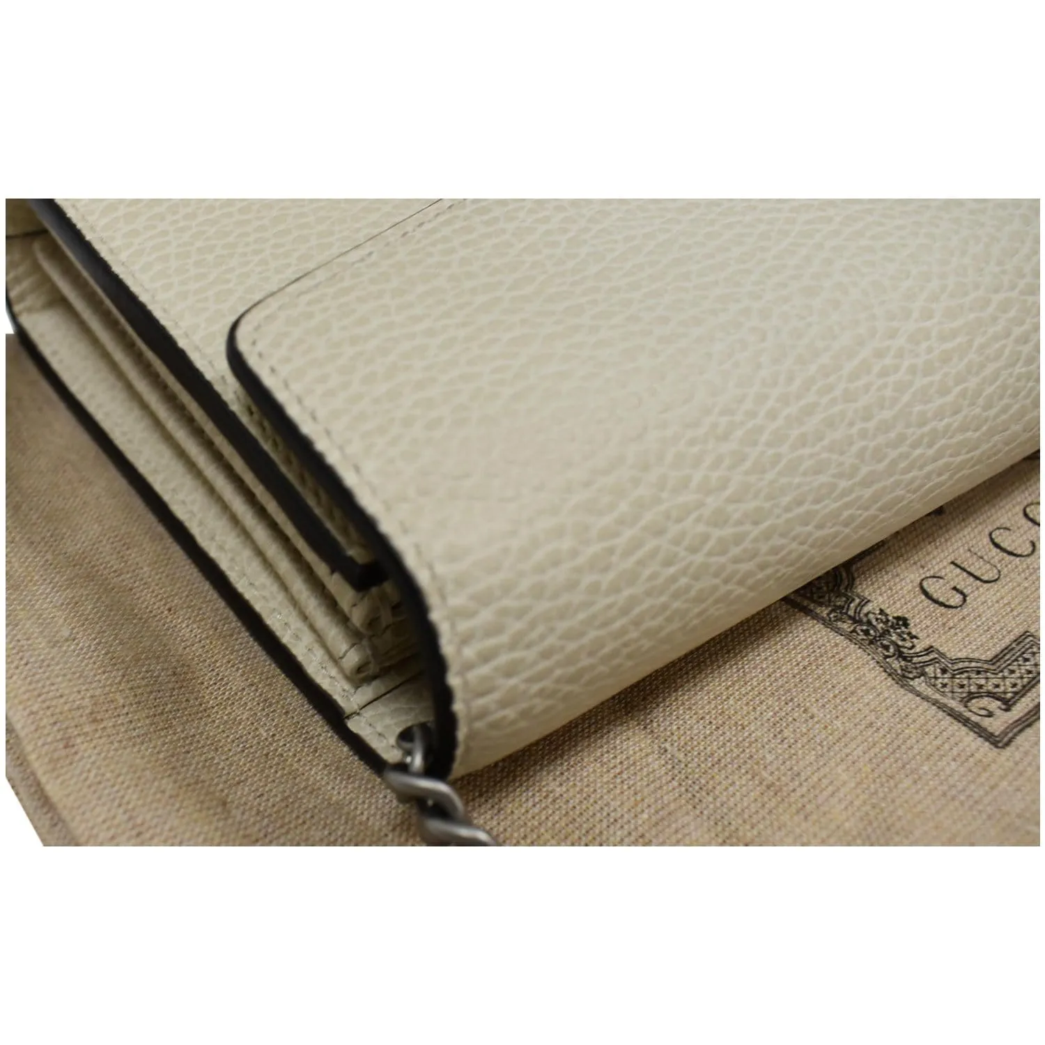 GUCCI Dionysus Mini Leather Chain Shoulder Bag Off White 401231