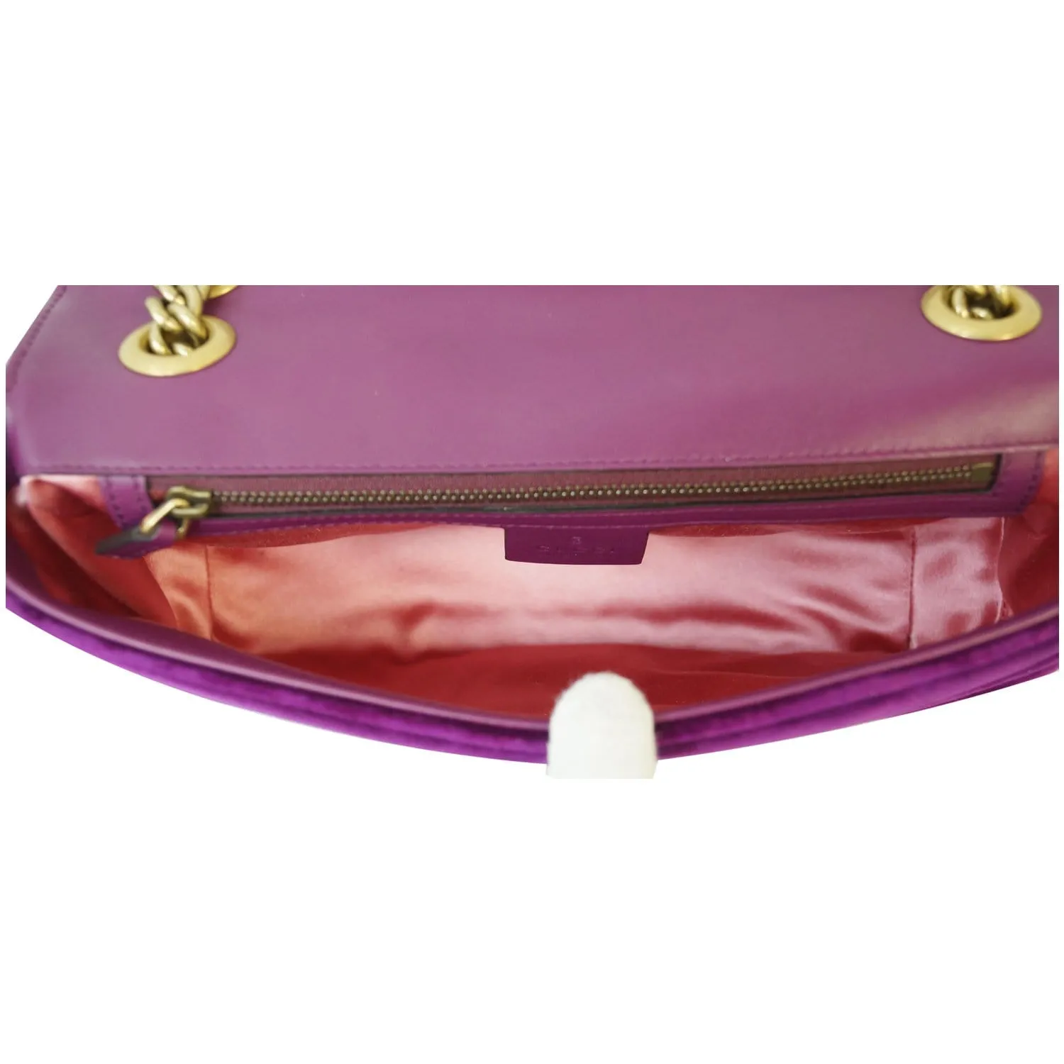 GUCCI GG Marmont Velvet Small Shoulder Bag Purple 443497