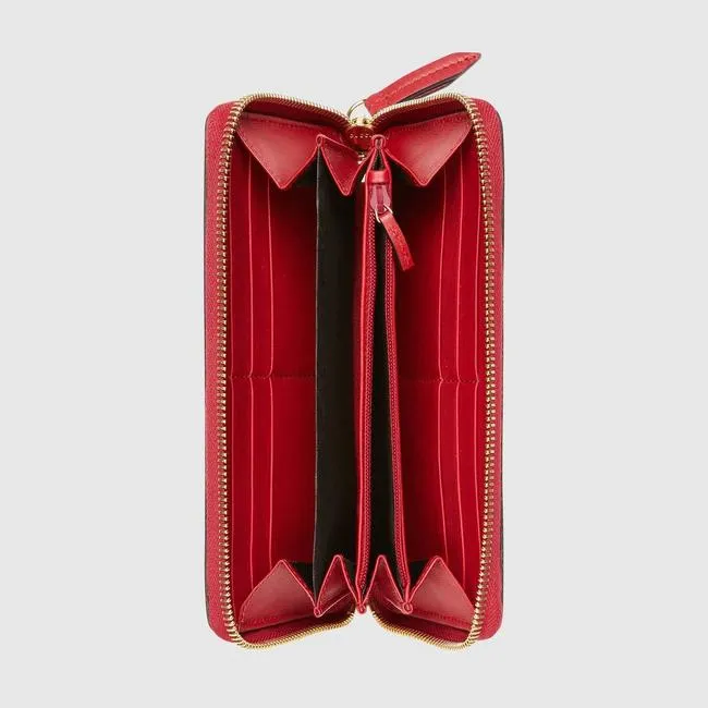 Gucci GG Supreme Canvas Zip Around Wallet with Cherries