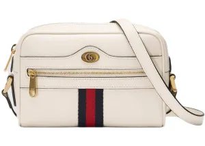 Gucci Ophidia Mini Shoulder Bag with Web in White
