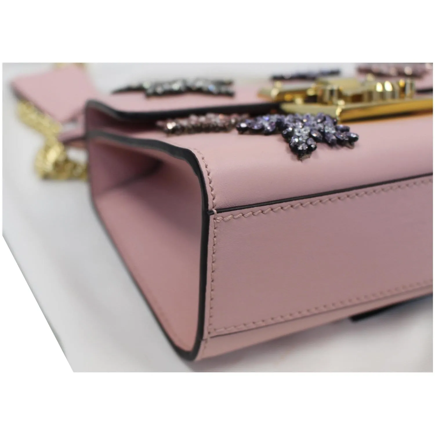 GUCCI Padlock Star Small Embroidered Shoulder Bag Pink 432182 - 25% OFF