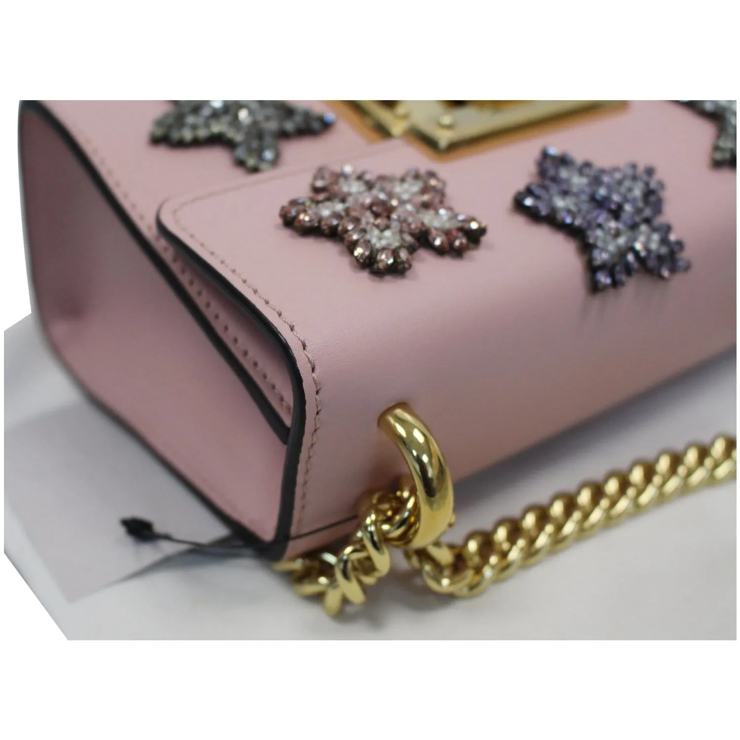 GUCCI Padlock Star Small Embroidered Shoulder Bag Pink 432182 - 25% OFF