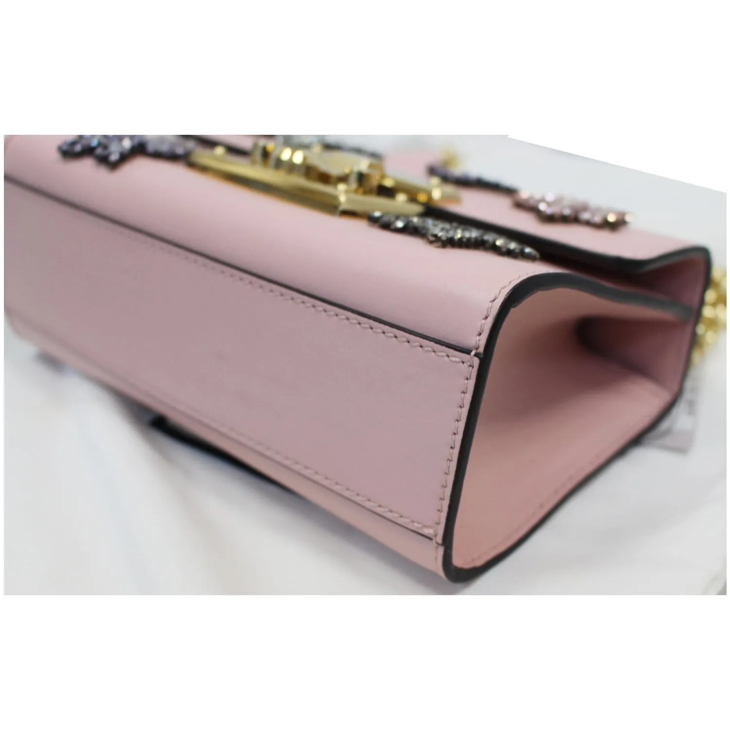 GUCCI Padlock Star Small Embroidered Shoulder Bag Pink 432182 - 25% OFF