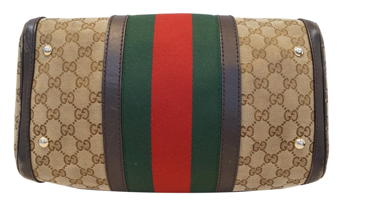 GUCCI Vintage Web Medium Original GG Boston Bag with Signature Web