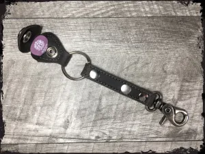 Guitar Pick Key Chain- Aged Steel