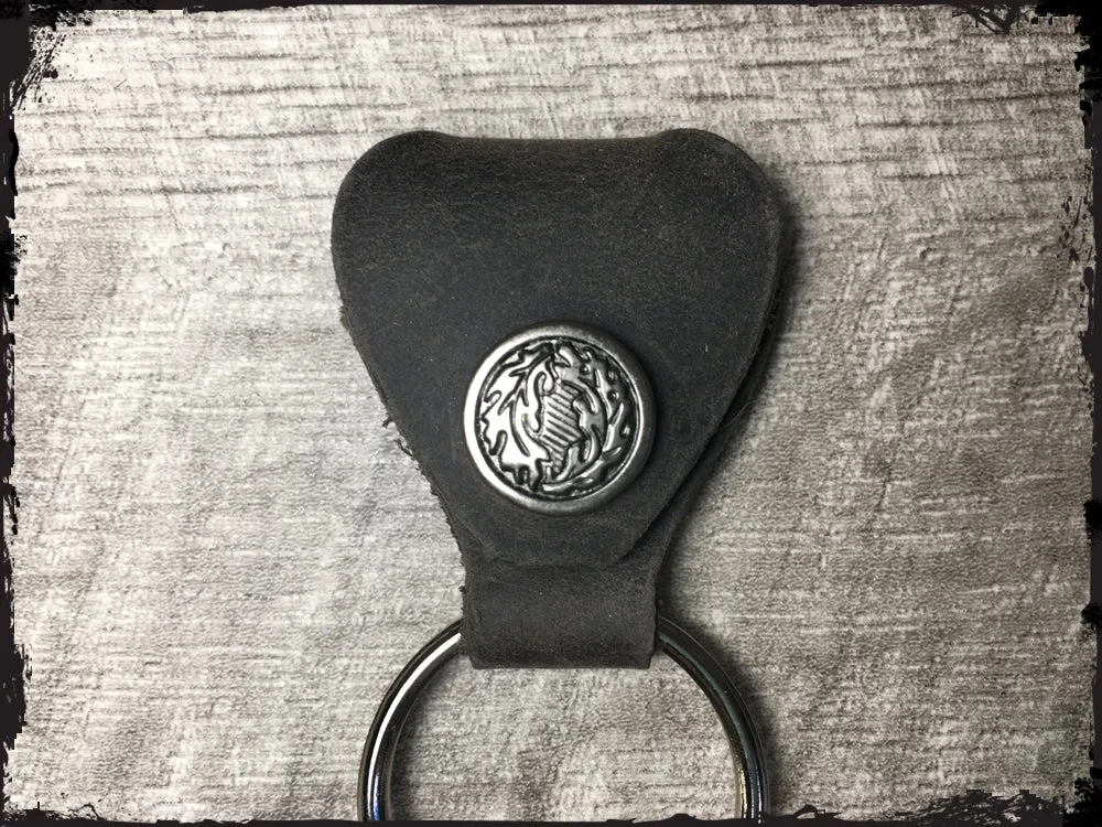 Guitar Pick Key Chain- Aged Steel