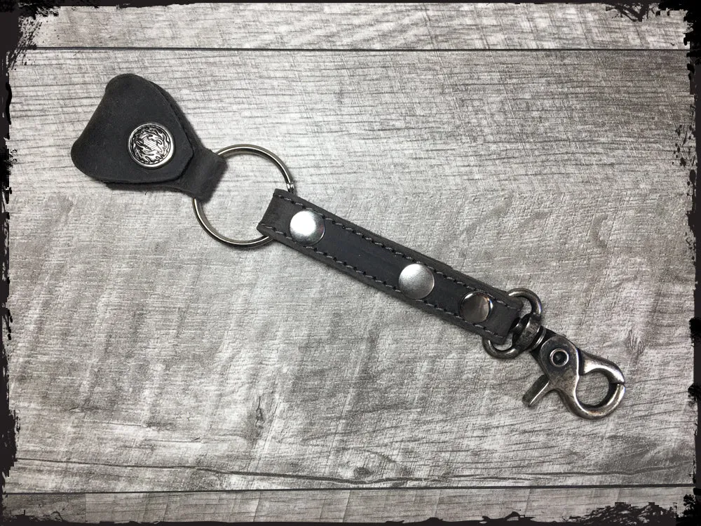 Guitar Pick Key Chain- Aged Steel
