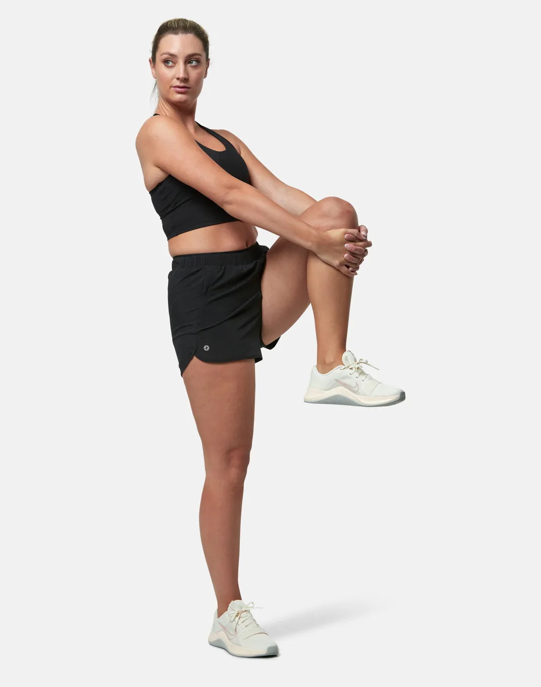 Gym Coffee Workout Shorts (Womens) - Black
