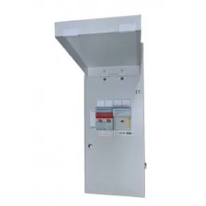 Hager IU44-11D 4 Module Metal Unpopulated 1x100A   100A Switched Fuse W/ Door