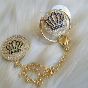 Handmade Crystals Bling Baby Pacifier and Clip
