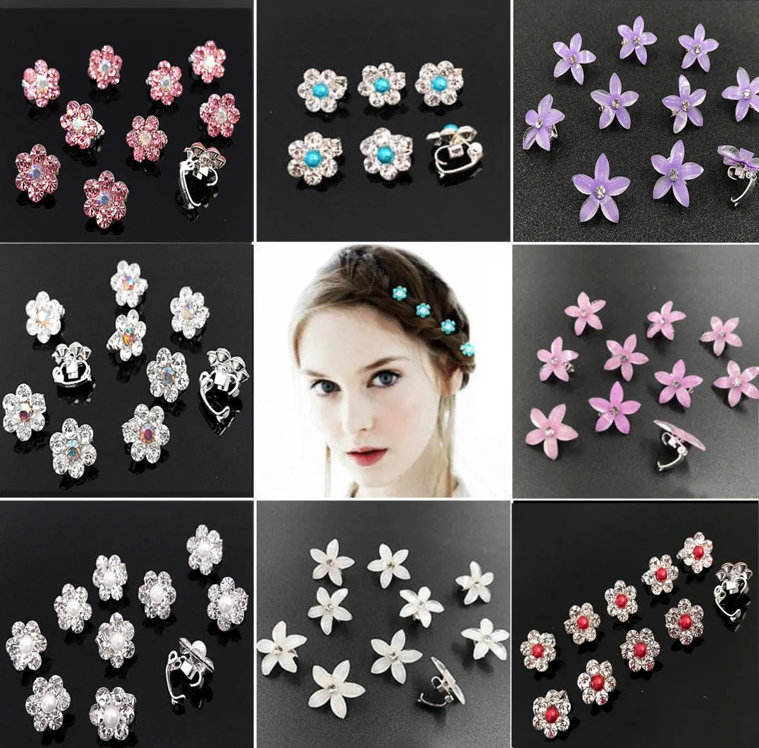 HAPPY00000 14 SC - F   2X2cm  Flower Shape Small Clip (Pink, purple, and white colors) (1X5) per bag