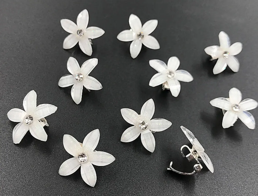 HAPPY00000 14 SC - F   2X2cm  Flower Shape Small Clip (Pink, purple, and white colors) (1X5) per bag
